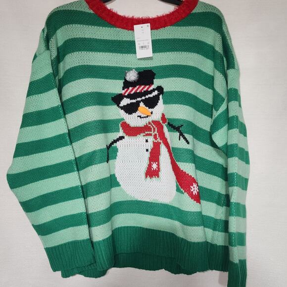 Snow man ugly Christmas sweater by 33 degrees men's 1X - Picture 2 of 6